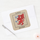 Griffin Rampant Gules Bookplate Vierkante Sticker (Envelop)
