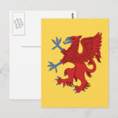 Griffin Rampant Gules Briefkaart (Voorkant / Achterkant)