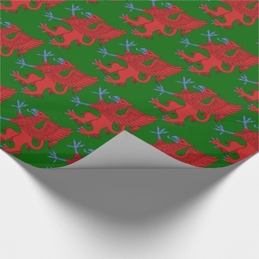 Griffin Rampant Gules Cadeaupapier (Hoek)