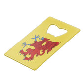 Griffin Rampant Gules Creditkaart Flessenopener (Achterkant Gekanteld)