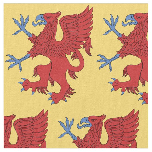 Griffin Rampant Gules Stof (Close Up)