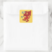 Griffin Rampant Gules Vierkante Sticker (Tas)