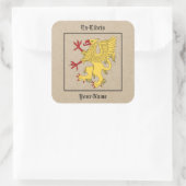 Griffin Rampant of Boekplaat Vierkante Sticker (Tas)
