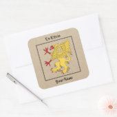 Griffin Rampant of Boekplaat Vierkante Sticker (Envelop)