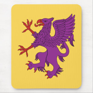 Griffin Rampant Purpure Muismat