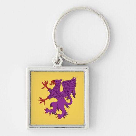 Griffin Rampant Purpure Sleutelhanger (Voorkant)
