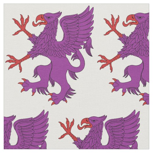 Griffin Rampant Purpure Stof (Close Up)