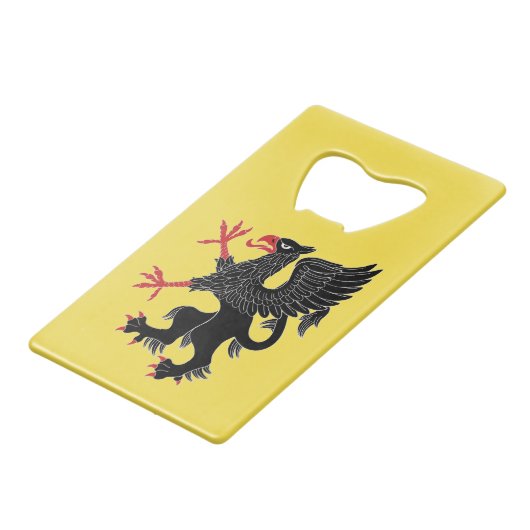 Griffin Rampant Sable Creditkaart Flessenopener (Achterkant Gekanteld)
