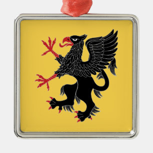 Griffin Rampant Sable Metalen Ornament