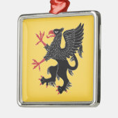 Griffin Rampant Sable Metalen Ornament (Links)