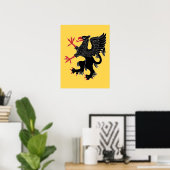 Griffin Rampant Sable Poster (Thuiskantoor)