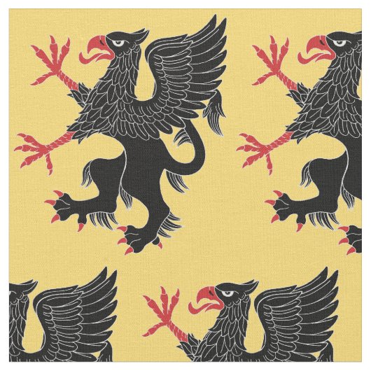 Griffin Rampant Sable Stof (Close Up)