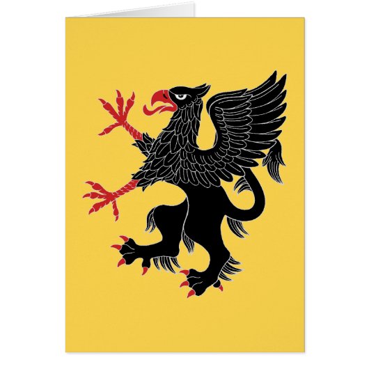 Griffin Rampant Sable Wenskaart (Voorkant)