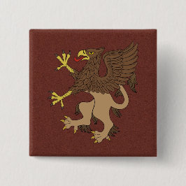 Griffin Rampant Vierkante Button 5,1 Cm