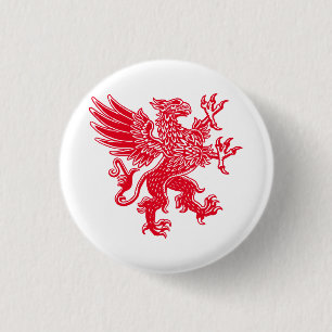 Griffin - Rood Ronde Button 3,2 Cm
