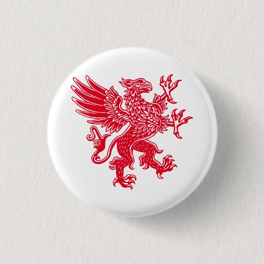 Griffin - Rood Ronde Button 3,2 Cm (Voorkant)