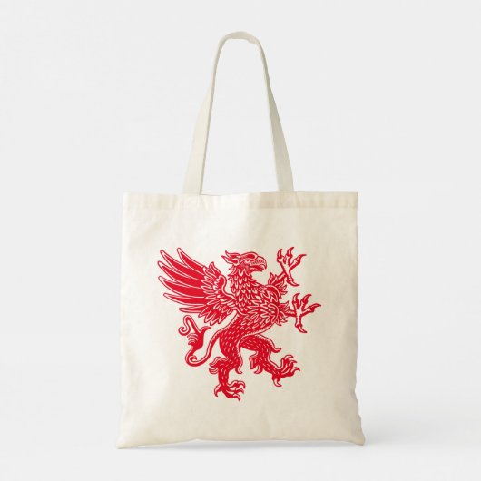 Griffin - Rood Tote Bag (Achterkant)