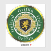 Griffin Shield & Celtic Cross gepersonaliseerd Sticker (Vel)