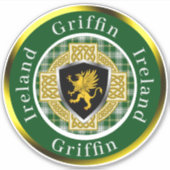 Griffin Shield & Celtic Cross gepersonaliseerd Sticker (Voorkant)
