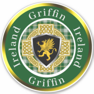 Griffin Shield & Celtic Cross gepersonaliseerd Sticker