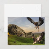 Griffin vs Wyvern Fire Breathing Dragon Battle Briefkaart (Voorkant / Achterkant)