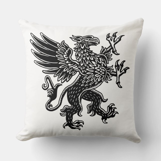 Griffin - zwart en wit kussen (Voorkant)