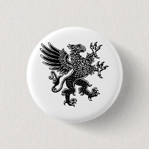 Griffin - zwart en wit ronde button 3,2 cm
