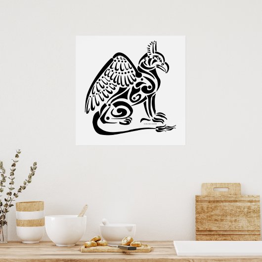 Griffin (zwart) Poster (Keuken)