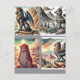 Griffins, Dragons, & Desolate landscapes Briefkaart
