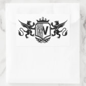 Griffins flankeren een schild met de letter "W" Rechthoekige Sticker (Tas)