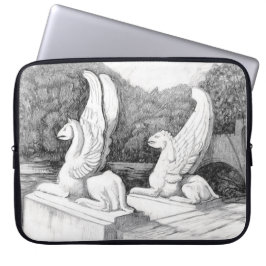 Griffins sculpture monochrome pencil Art  Laptop Sleeve
