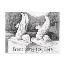 Griffins sculptuur monochrome potlood Art