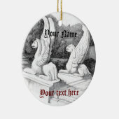 Griffins sculptuur monochrome potlood Art Keramisch Ornament (Rechts)