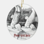 Griffins sculptuur monochrome potlood Art Keramisch Ornament (Links)