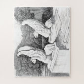 Griffins sculptuur monochrome potlood Art Legpuzzel (Verticaal)