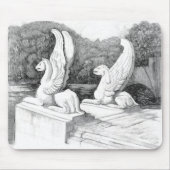 Griffins sculptuur monochrome potlood Art Muismat (Voorkant)