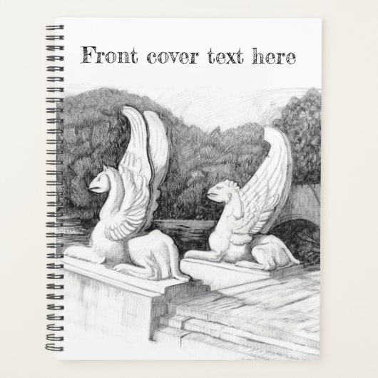 Griffins sculptuur monochrome potlood Art Planner (Voorkant)