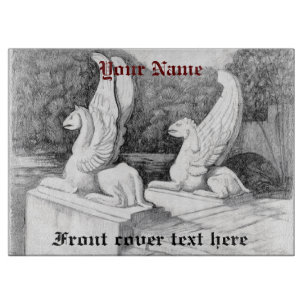 Griffins sculptuur monochrome potlood Art Snijplank
