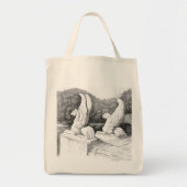 Griffins sculptuur monochrome potlood Art Tote Bag (Voorkant)