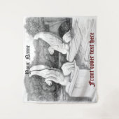 Griffins sculptuur monochrome potlood Art Wandkleed (Voorkant)