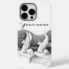 Griffins sculptuur monochroom Case-Mate iPhone 14 pro max hoesje