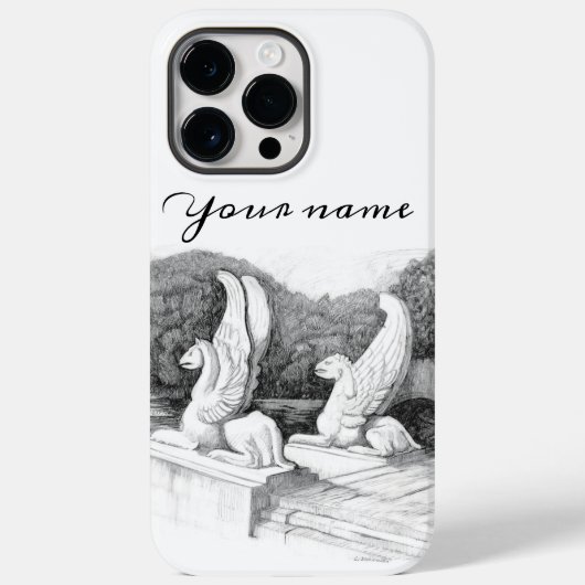 Griffins sculptuur monochroom Case-Mate iPhone case (Achterkant)