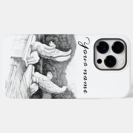 Griffins sculptuur monochroom Case-Mate iPhone case (Achterkant (horizontaal))