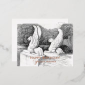 Griffins sculptuur monochroom folie feestdagen briefkaart (Voorkant / Achterkant)