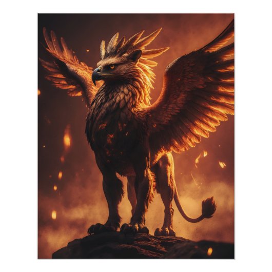 Griffioen in Vlammen – Mythische Kracht Perfect Poster (Voorkant)