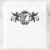 Griffioenen flankeren een schild met de letter "Y" Rechthoekige Sticker (Tas)