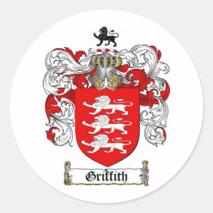 GRIFFITH FAMILIE CREST - GRIFFITH COAT VAN WAPENS RONDE STICKER