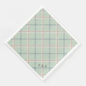 Griffith Family Tartan Plaid Check in Sage Green Servet (Hoek)