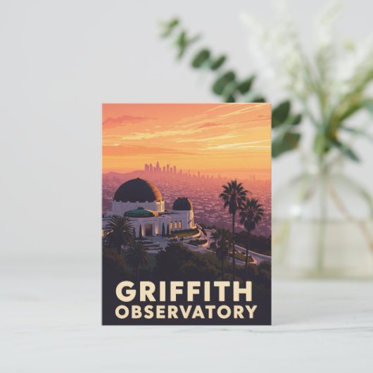  Griffith Observatorium Los Angeles zonsondergang Briefkaart (Staand voorkant)