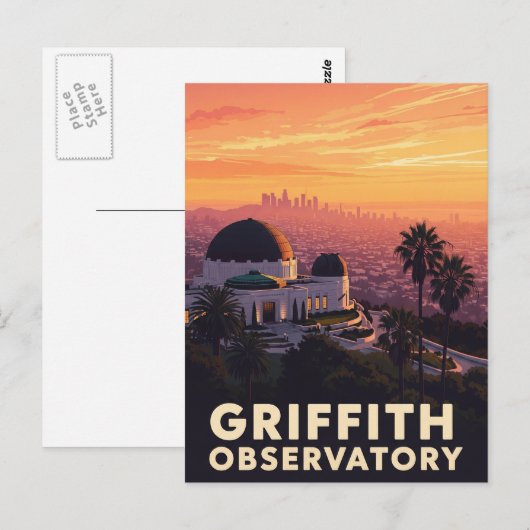  Griffith Observatorium Los Angeles zonsondergang Briefkaart (Voorkant / Achterkant)